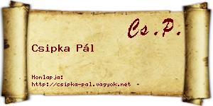 Csipka Pál névjegykártya